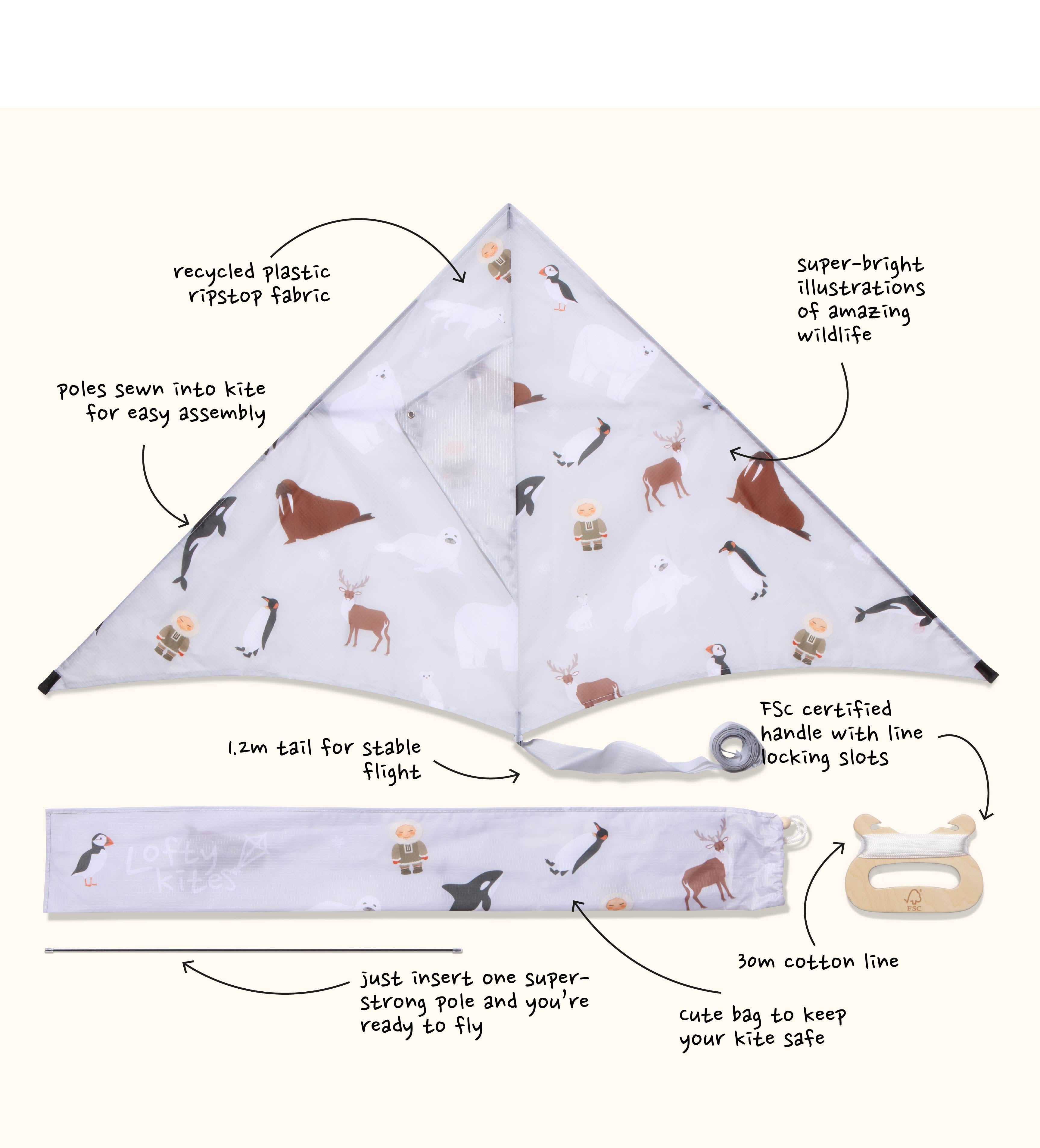 Polar - Sustainable Kite From Lofty Kites