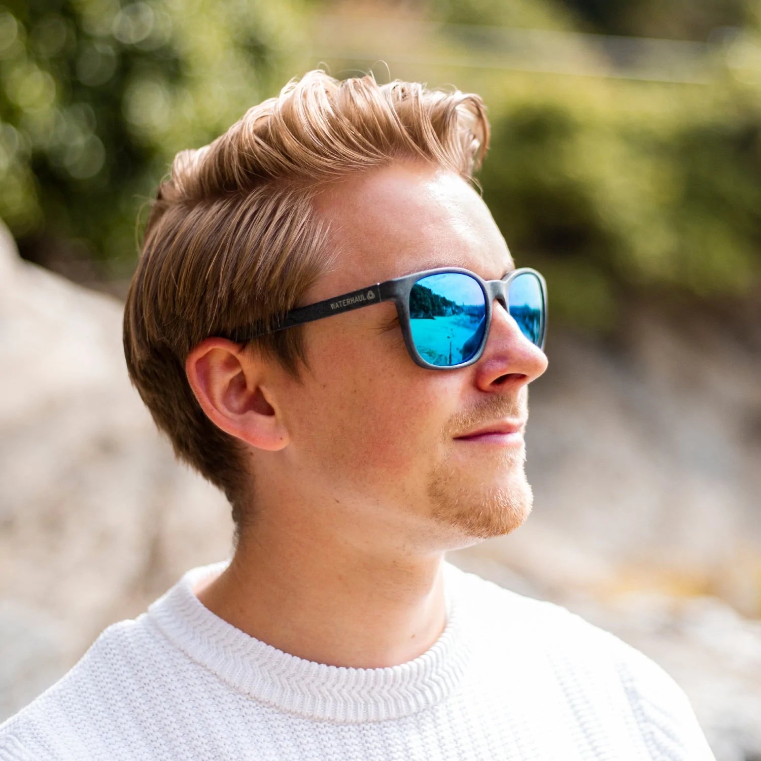 Man wearing Fitzroy sunglasses