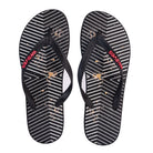 Women's Natural Rubber Flip Flops - Geometric From Waves