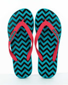 Women's Natural Rubber Flip Flops - Geometric From Waves